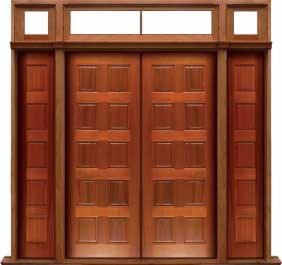 10 panel: single door +  two sidelights