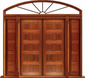 10 panel: single door +  two sidelights