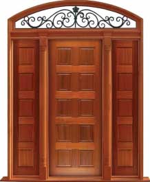 10 panel: single door +  two sidelights