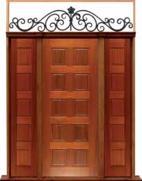 10 panel: single door +  two sidelights