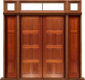 8 panel: single door + sidelight on right