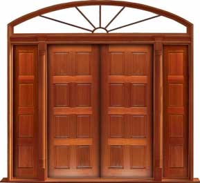 8 panel: single door + sidelight on right