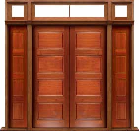 horizontal 4 panel: single door + sidelight on right