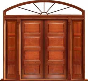 horizontal 4 panel: single door + sidelight on right