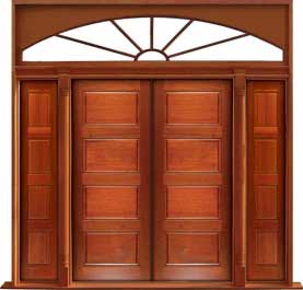 horizontal 4 panel: single door + sidelight on right