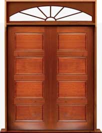 horizontal 4 panel: single door + sidelight on right