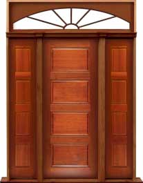 horizontal 4 panel: single door + sidelight on right