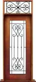 iron grille: double door + sidelight on left