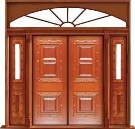 mediterranean: double door +  two sidelights