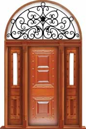 mediterranean: double door +  two sidelights