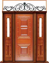mediterranean: double door +  two sidelights